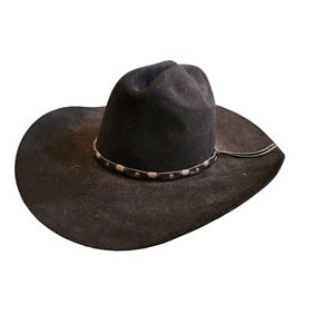 Vintage El Paso Bootmakers made in USA  black western cowboy hat size 7 56 RARE